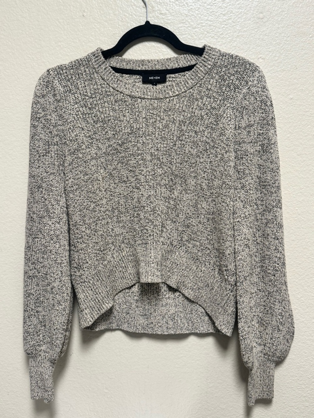 ME+EM Gray Marled Crewneck Sweater